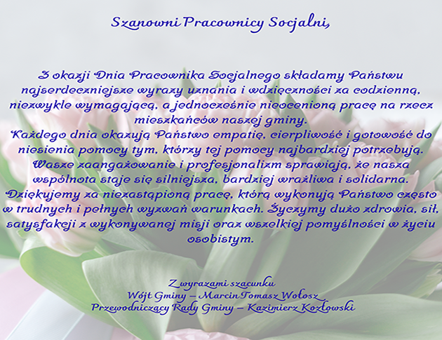 Dzień Pracownika Socjalnego - życzenia