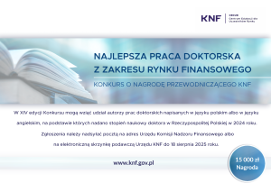 XIV edycja Konkursu o Nagrodę Przewodniczącego KNF - grafika informacyjna