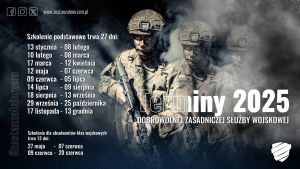 Dobrowolna Zasadnicza Służba Wojskowa - plakat z terminami szkoleń