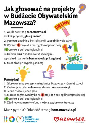 Ulotka informacyjna - Budżet Obywatelski Mazowsza edycja 6