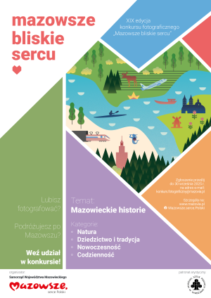 XIX edycja konkursu fotograficznego „Mazowsze bliskie sercu” - plakat promujący konkurs
