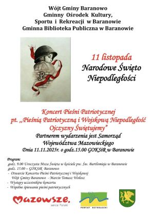 Zaproszenie na Koncert Pieśni Patriotycznej