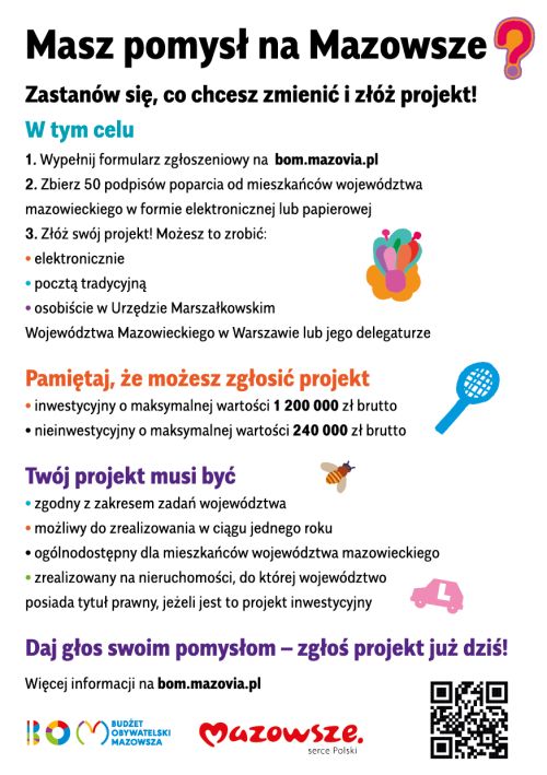 7 edycja Budżetu Obywatelskiego Mazowsza - ulotka