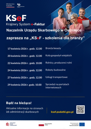 Plakat z terminami szkoleń KSEF