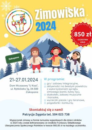 Ziomowisko dla dzieci rolników - plakat informacyjny