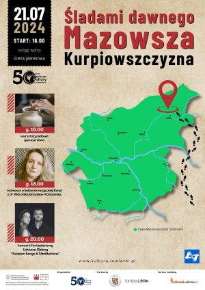 Plakat wydarzenia "Śladami Mazowsza" - Kurpiowszczyzna