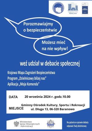 Plakat - debata "Porozmawiajmy o bezpieczeństwie"