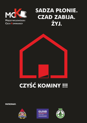 „Sadza płonie. Czad zabija. Żyj" - plakat