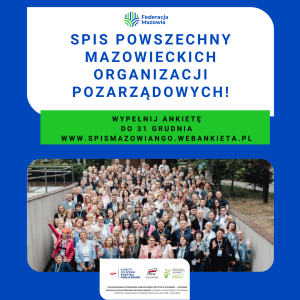 NGO, weź udział w spisie powszechnym mazowieckich organizacji - plakat informacyjny