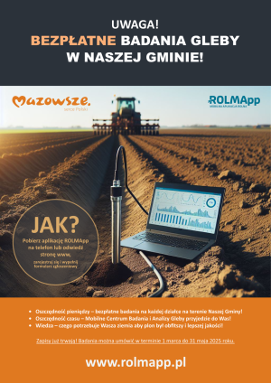Bezpłatne Badania Gleby w naszej gminie - plakat promujacy