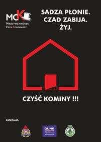 „Sadza płonie. Czad zabija. Żyj!" plakat