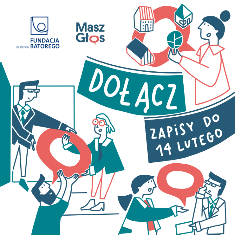Szansa dla lokalnych inicjatyw – ruszyły zapisy do akcji Masz Głos. Plakat reklamowy