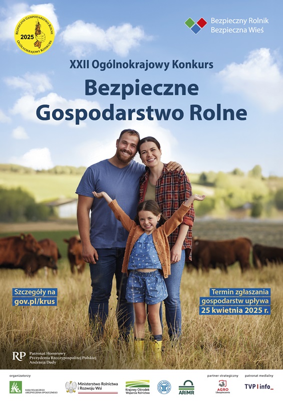 XXII Ogólnokrajowy Konkurs Bezpieczne Gospodarstwo Rolne - plakat