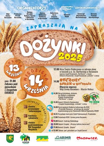 Dożynki 2025 w Baranowie - program wydarzenia